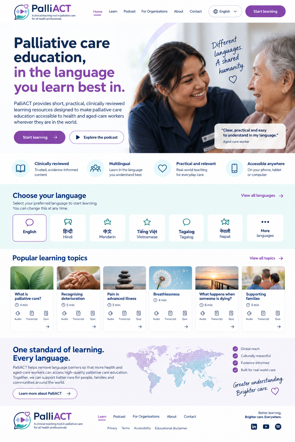 PalliACT — A clinical teaching tool in palliative care for all health professionals
